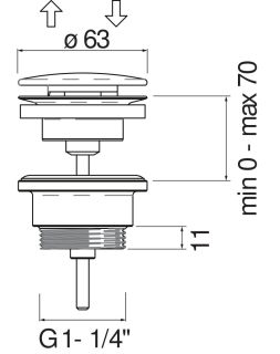 Слив для раковины Nobili AV00110/11FLP черный глянцевый